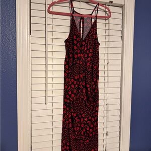 BCBGeneration Red and Black Floral Maxi Dress